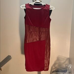Elegant Burgundy Sleeveless Dress